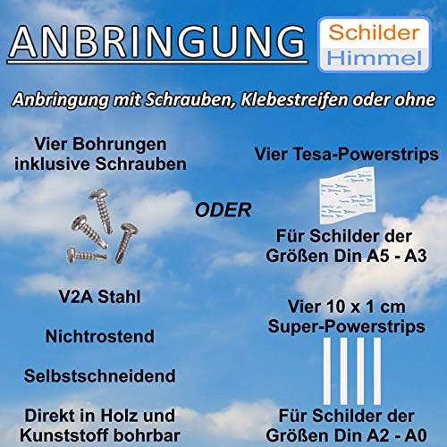 SCHILDER HIMMEL anpassbares Wegweiser Restaurant Schild 59x42cm Kunststoff mit Klebestreifen, Eingan