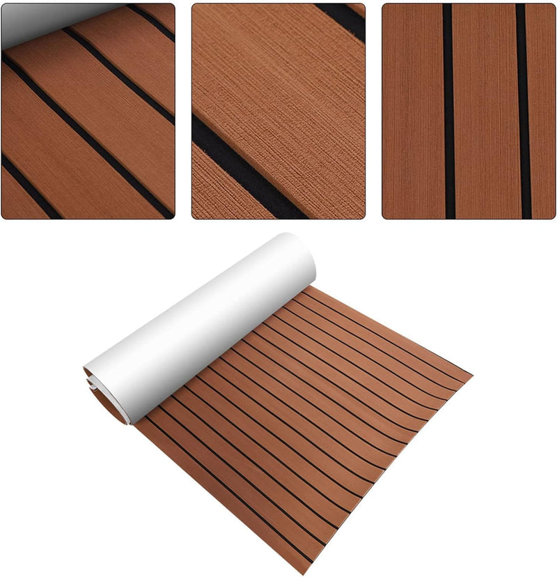 SOULONG Schaum Teak Bodenbelag Fussboden Teak Selbstklebend Matt Yacht Fit für Yacht und Wohnmobil,