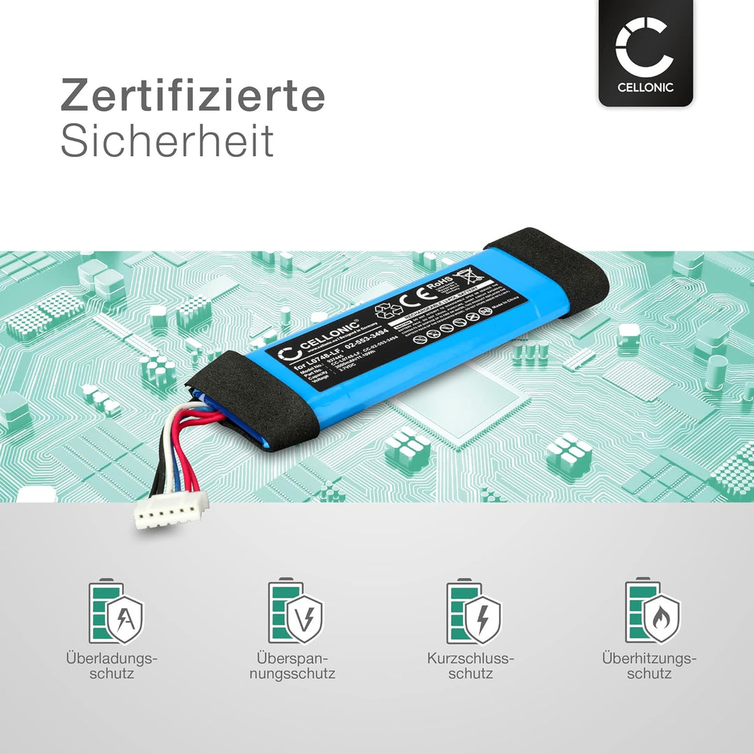 CELLONIC, Lautsprecherakku kompatibel mit JBL Flip Essential (3000mAh, 3.7V) 1x Ersatzakku L0748-LF,