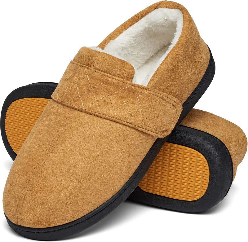 Mishansha Herren Winter Warme Hausschuhe Memory Foam Plüsch Pantoffeln,Gr.39-48, Gebrannte Umbra 44
