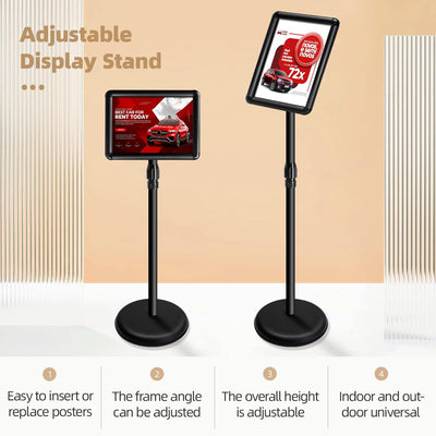 VAIIGO A4 Infoständer Höhenverstellbar Aluminium DIN A4 Plakatständer Informationsständer Präsentati