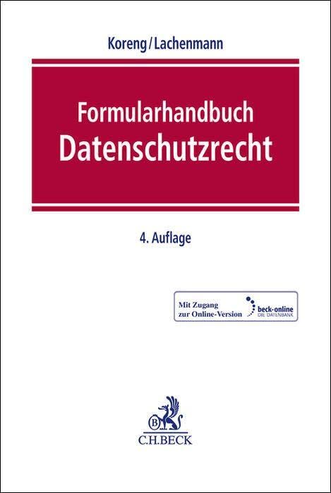 Formularhandbuch Datenschutzrecht, Taschenbuch