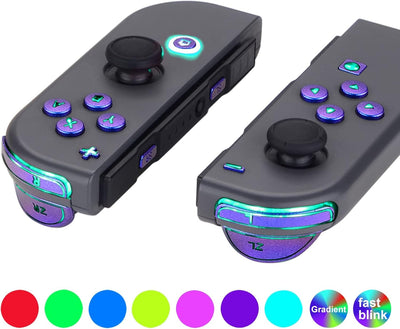 eXtremeRate LED Tasten für NS Switch Joycon,7 Farbe 9 Modi Leuchttaste ABXY Knöpfe Tasten Trigger Be