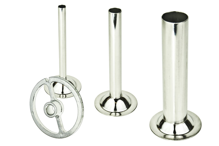 Wolfcut Wurstfüller - Set (Füllrohr Set + eine Führungsscheibe), INOX, Kompatibel mit Fleischwolf Gr