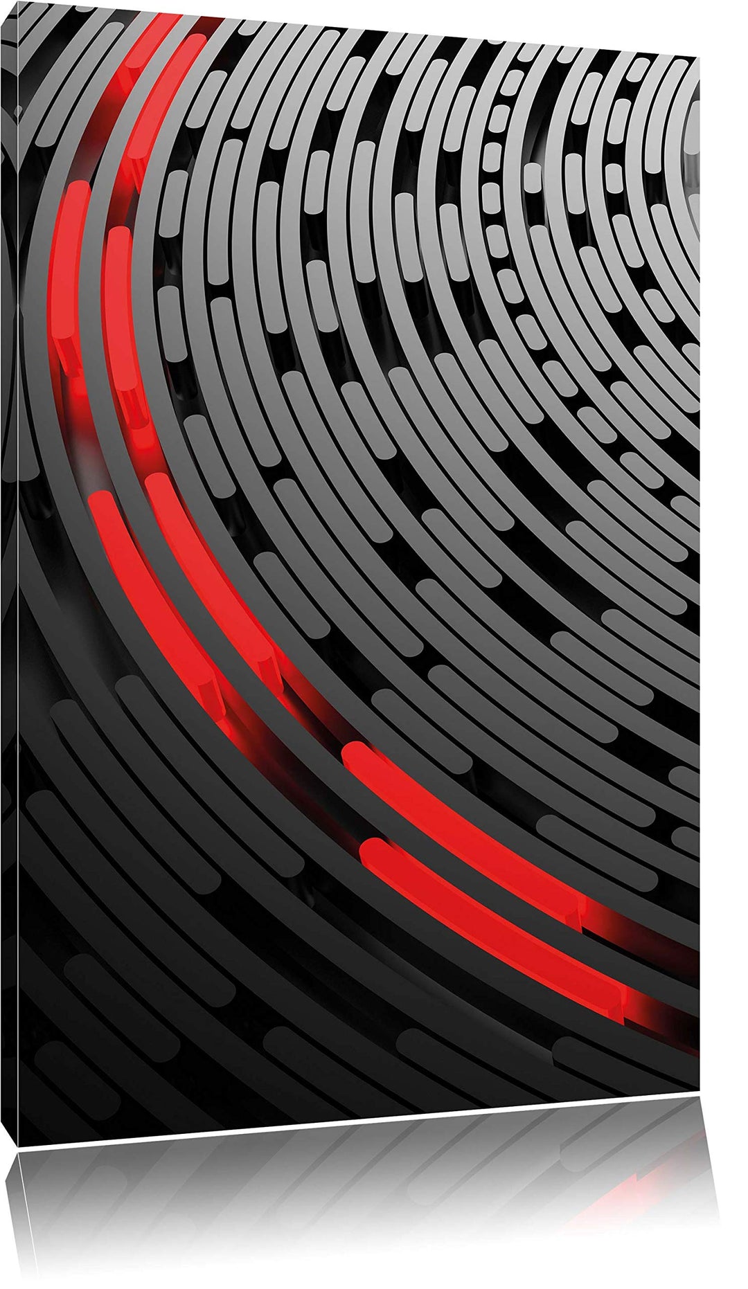 Pixxprint DJ Platte Abstrakte Kunst schwarz/weiss als Leinwandbild/Grösse: 120x80 cm/Wandbild/Kunstd