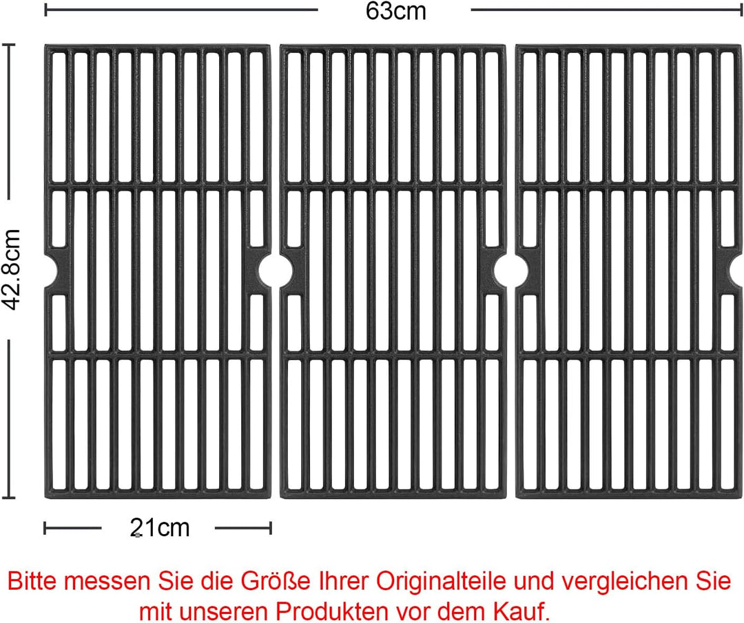 Gusseisen Grillrost für Enders Boston 3, Enders Monroe Pro 3, Charbroil, Barbecook Siesta 310, Landm