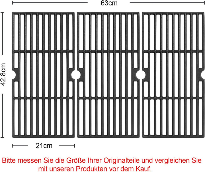 Gusseisen Grillrost für Enders Boston 3, Enders Monroe Pro 3, Charbroil, Barbecook Siesta 310, Landm