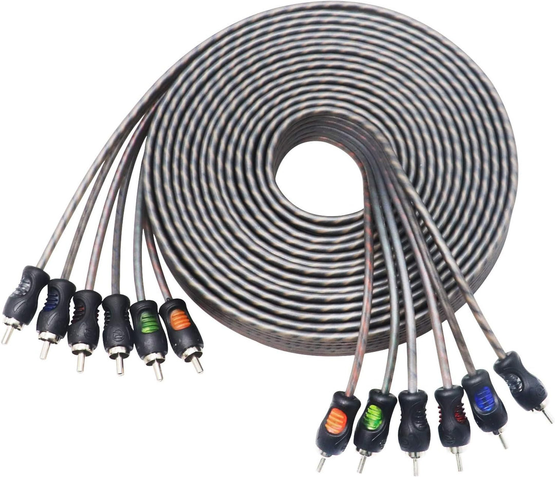 RECOIL RCI617 99,99 % sauerstofffreies Kupfer, 6-Kanal-Cinch-Audiokabel, gedrehtes Paar mit Rauschun