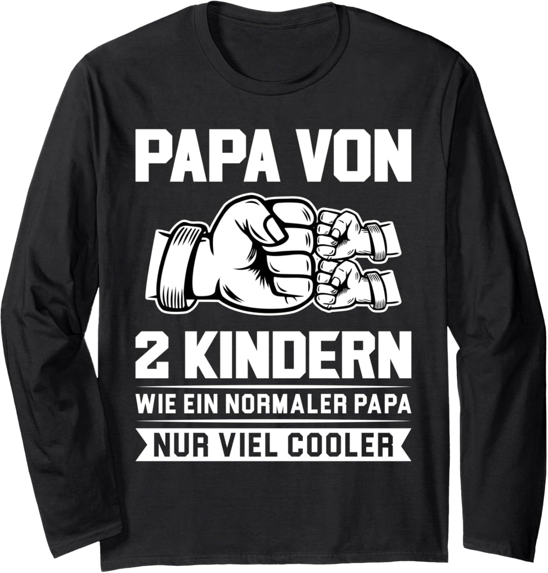 Papa von 2 Kindern Papa 2 Kinder Langarmshirt