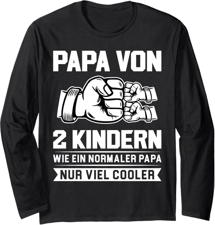 Papa von 2 Kindern Papa 2 Kinder Langarmshirt