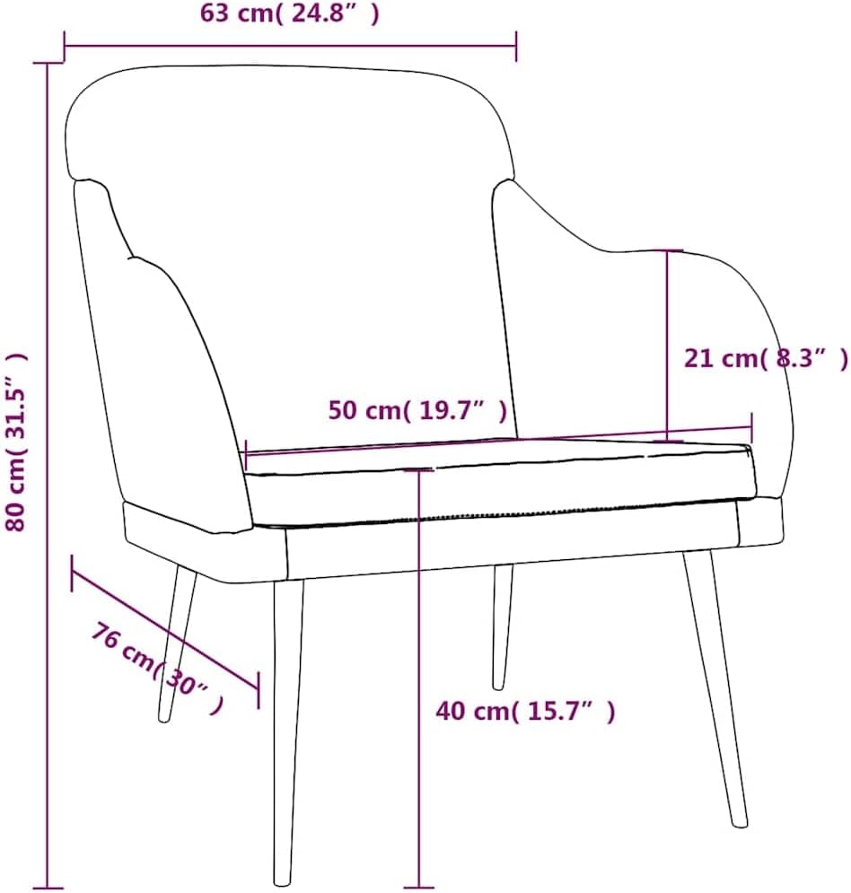vidaXL Sessel Blau 63x76x80 cm Samt, Blau