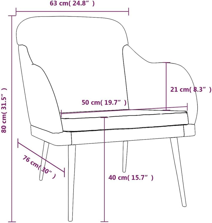 vidaXL Sessel Blau 63x76x80 cm Samt, Blau