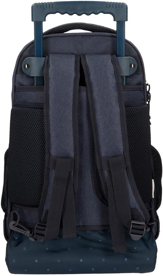 Pepe Jeans Aidan Compact Rucksack, 2 Räder, Blau, 33 x 44 x 21 cm, Polyester, 30,49 l Rucksack mit R