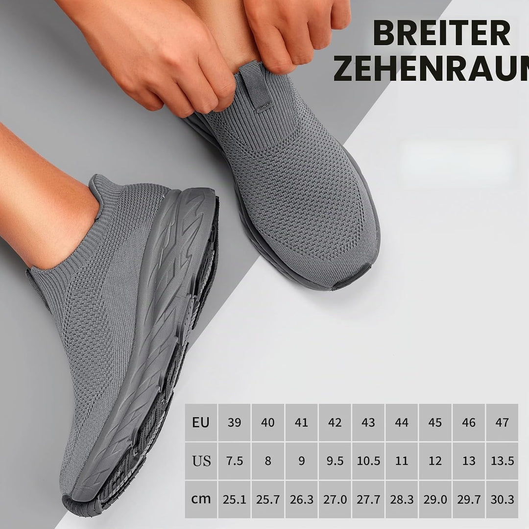 Sosenfer Herren Slip On Sneaker Ohne Schnürsenkel Mesh Atmungsaktiv 1646 Dunkelgrau 46 EU, 1646 Dunk