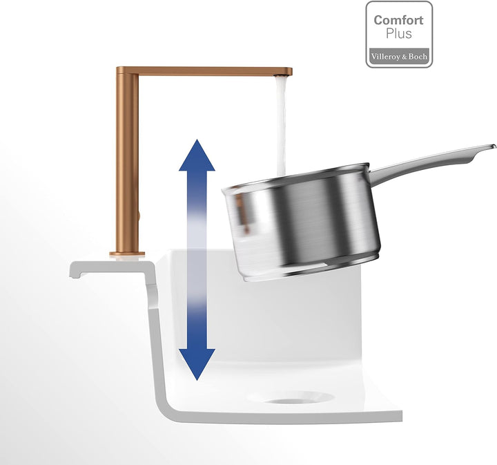 Villeroy & Boch Finera | Hochdruck | Einhand-Küchenarmatur | Bronze | 92700004 Standard Bronze, Stan