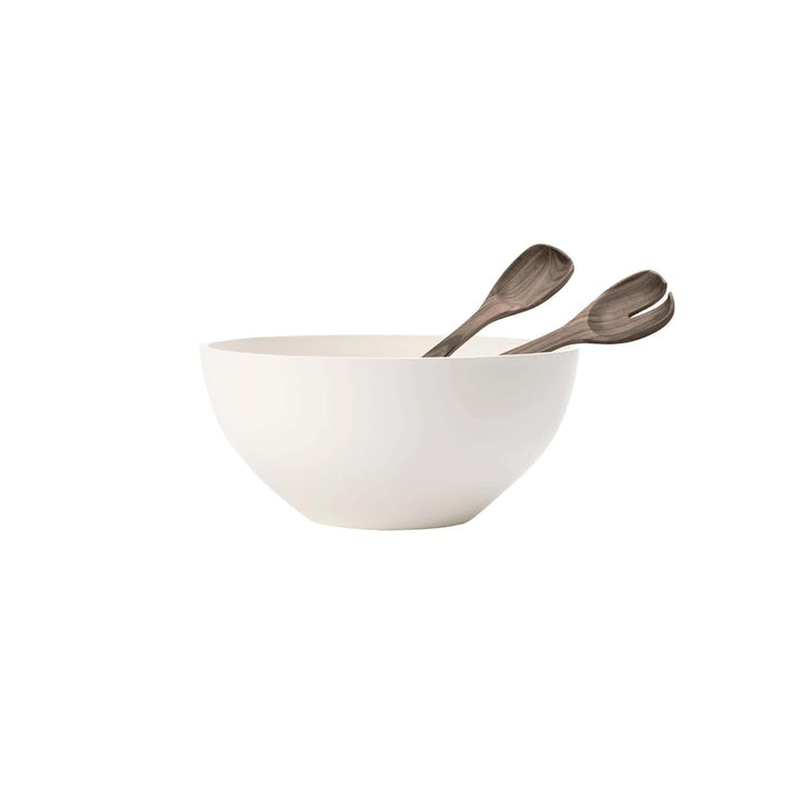 Villeroy & Boch - Artesano Salat-Set, 3 tlg., grosse Porzellan Schale mit passendem Besteck Salat Se