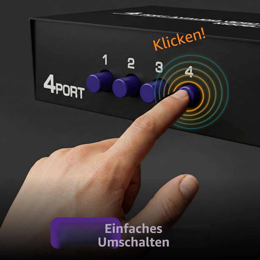 Fosmon - RCA Switcher Hub 3-Wege Audio/Video - Selector/Splitter für Microsoft Xbox 360, PlayStation
