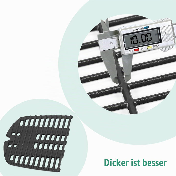 COGRICHBF Q300 Gusseisen Grillrost für Weber Q300, Q320, Q3000, Q3200, 57060001, 586002, 404341, 45