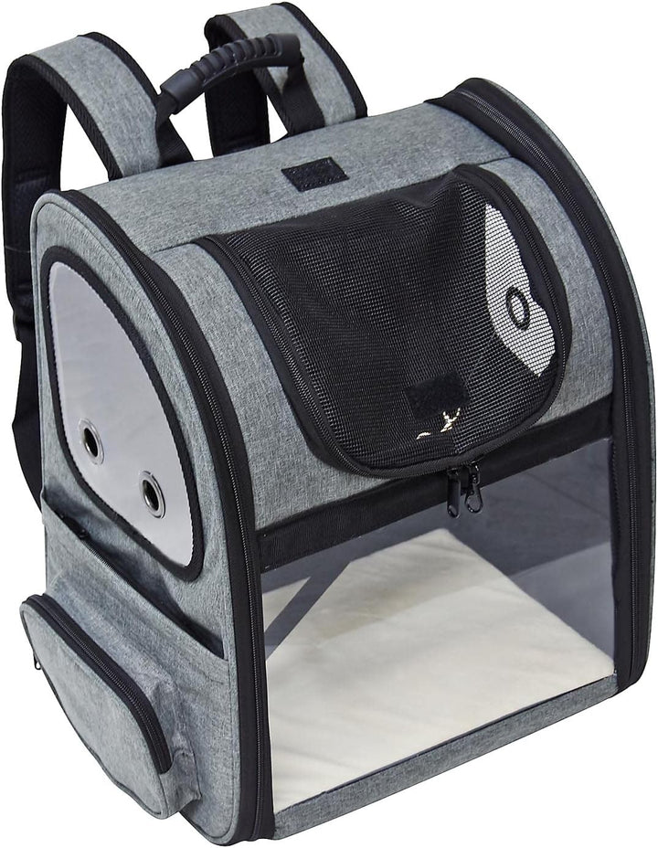 Fudajo Ausziehbarer Haustier Rucksack 27x35,5x41,5 cm bis 6kg, Hunderucksack, Katzenrucksack mit Net