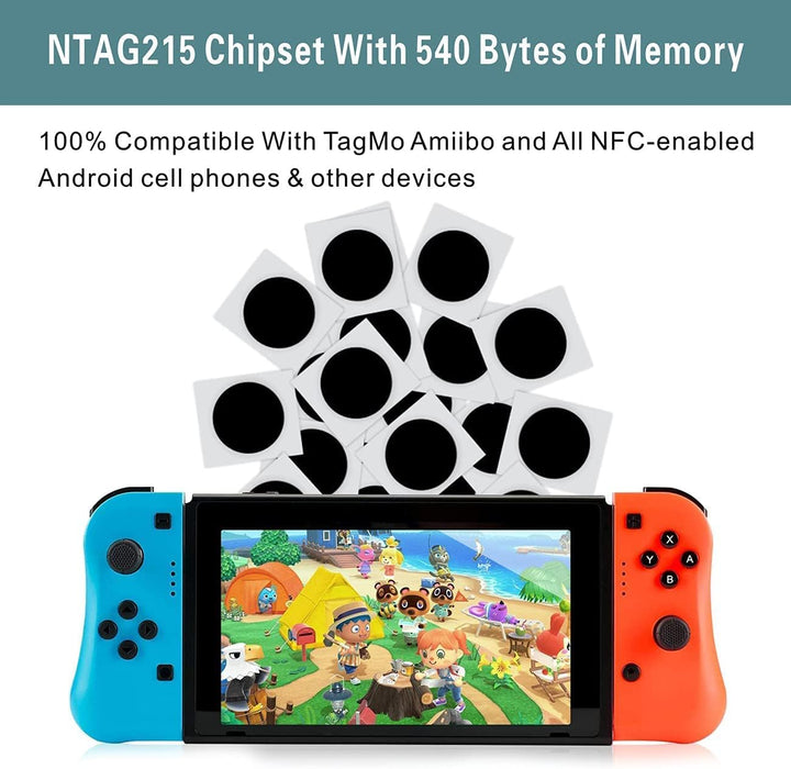 100 Stück NFC Tag Sticker Schwarz NFC Aufkleber Tags Ntag215 Tag NFC Chip 504 Bytes Kompatibel mit T