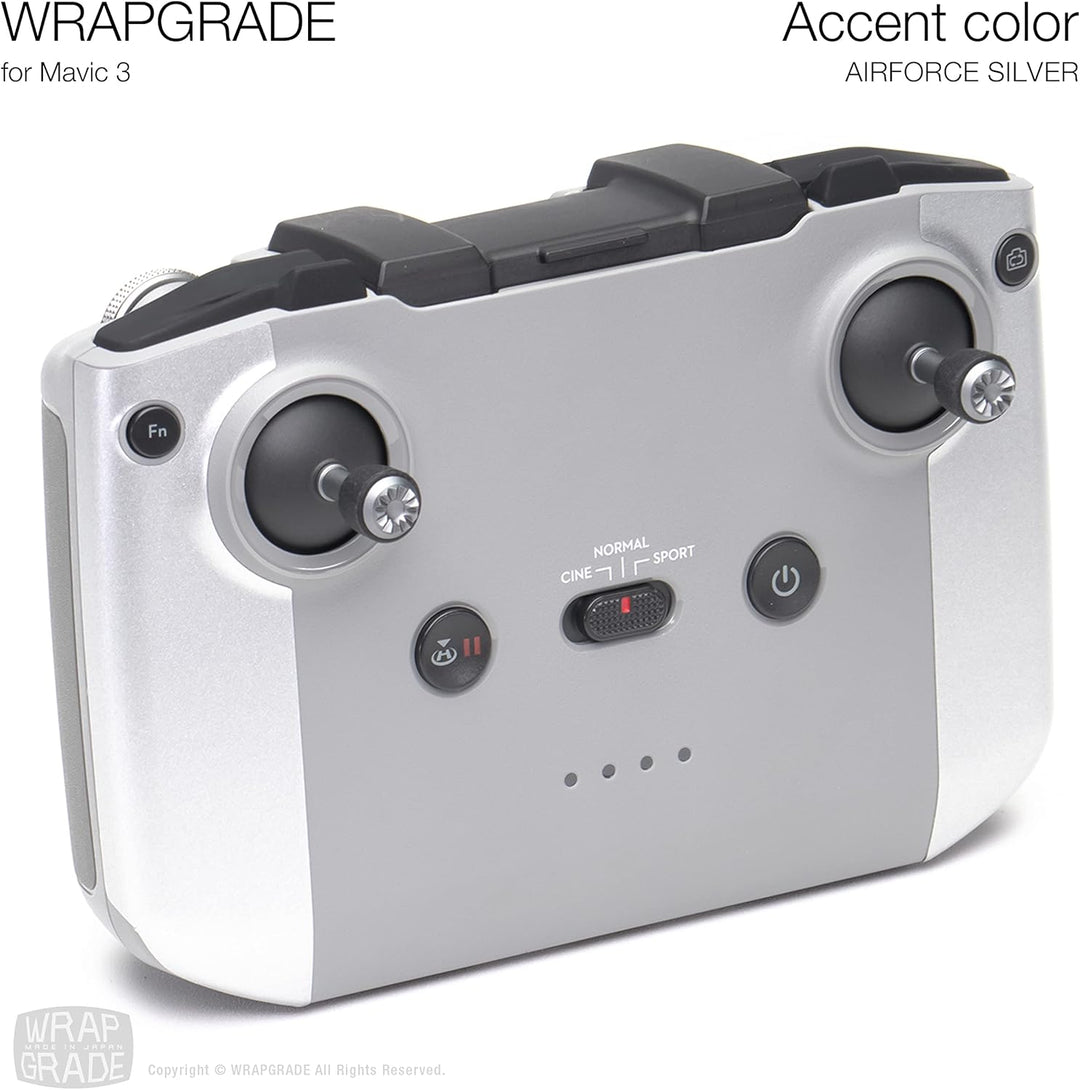 WRAPGRADE Skin Kompatibel mit Mavic 3 / Mavic 3 Classic | Accent Color (AIRFORCE SILVER), Airforce S