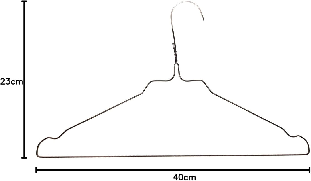 Kleiderbügel aus Metall, Drahtbügel aus hochwertige Zinkbeschichtung, mit Steg und Rockkerben (Schwa