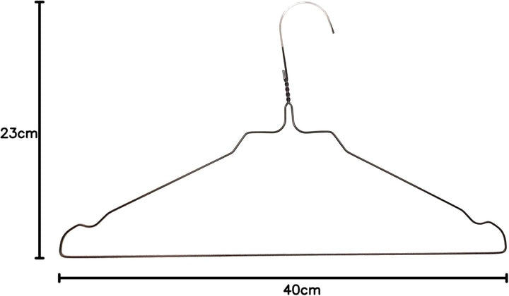 Kleiderbügel aus Metall, Drahtbügel aus hochwertige Zinkbeschichtung, mit Steg und Rockkerben (Schwa