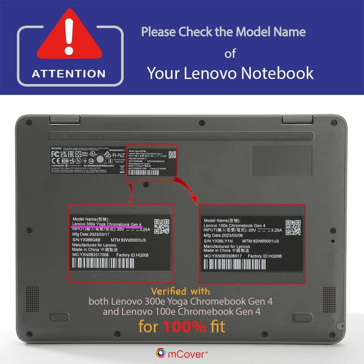 mCover Hartschalen-Schutzhülle, nur kompatibel mit Lenovo Chromebook 300E Yoga Gen4 / 100E Gen 4 Lap