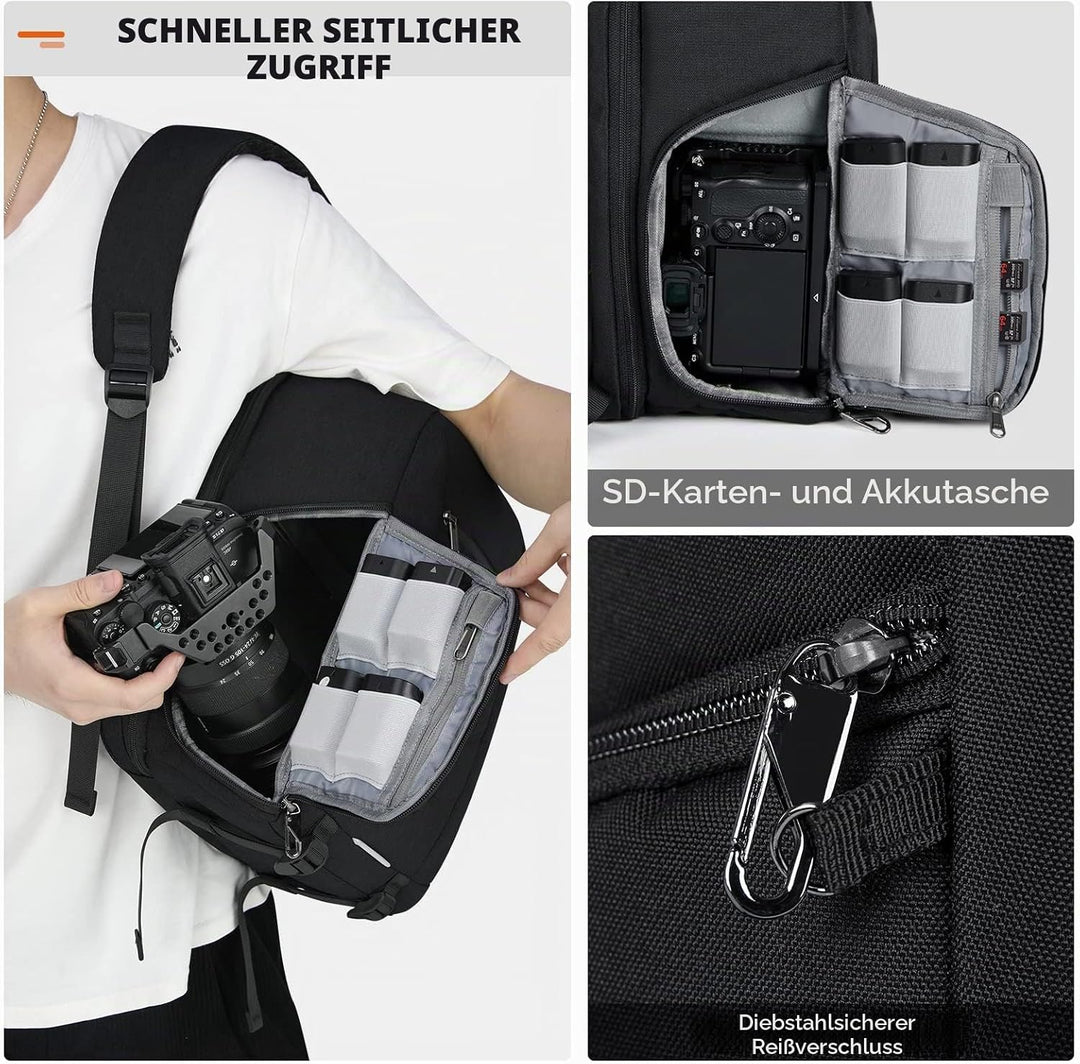 RAINSMORE Kamerarucksack Gross – Kameratasche Spiegelreflex für Fotografen, kamerarucksack mit 15,6
