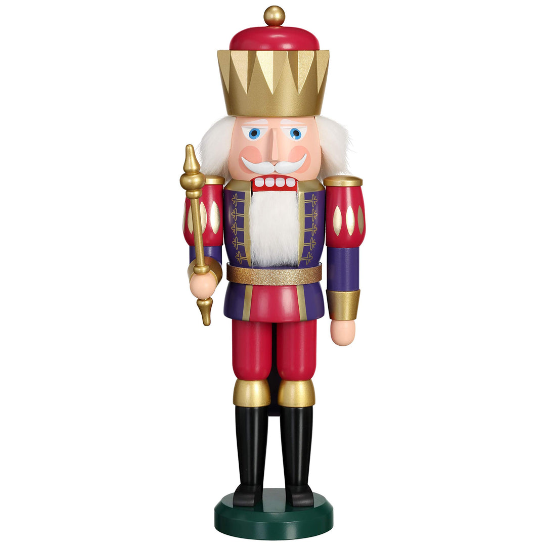 Seiffener Volkskunst Nussknacker König exklusiv 40 cm hoch Figur aus Holz Original Erzgebirgskunst G
