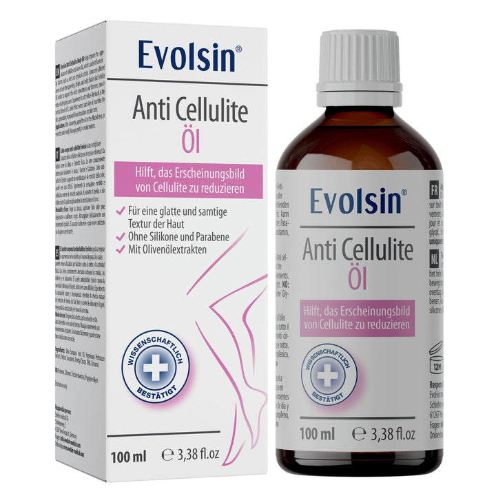 Evolsin® Anti Cellulite Öl für Bauch Beine Po- reduziert Cellulite / Orangenhaut - zu 99% NATÜRLICHe