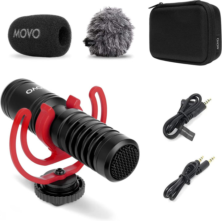 Movo VXR10-PRO Externes Videomikrofon für Kamera mit Rycote Lyre Stossdämpfer - Kompaktes Richtrohrm