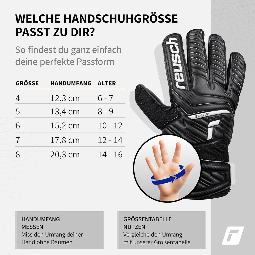 Reusch Jungen Attrakt Junior Unisex Torwarthandschuhe mit Aussennaht Schnitt und Solid Belag, Geeign
