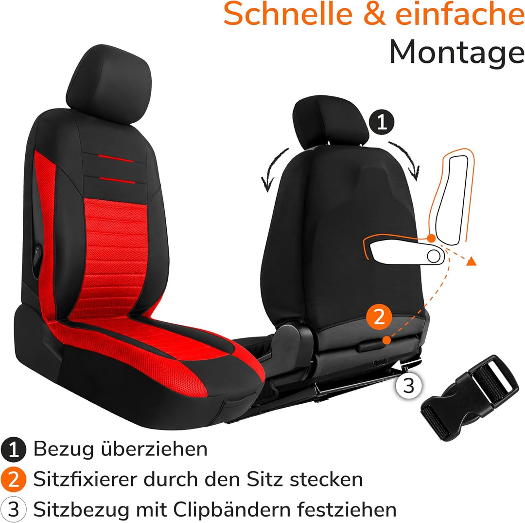 Upgrade4cars Autositzbezüge Set Universal Version 2026 | Auto-Schonbezüge für die Vordersitze & Rück