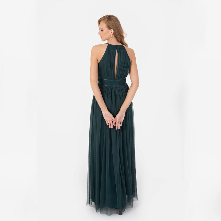 Anaya with Love Damen Ladies Maxi Women Halter Neck Sleeveless Back Keyhole Long for Wedding Guest P