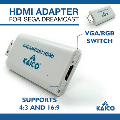 Kaico Sega Converter für Dreamcast auf HDMI - Plug & Play SEGA HDMI Adapter für Sega Dreamcast von K