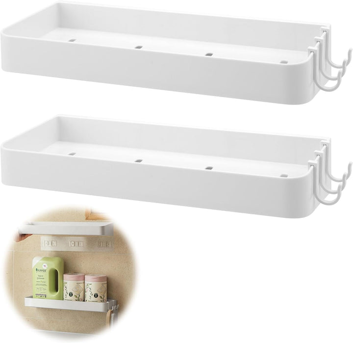 Badezimmerregale Ohne Bohren 2 Stück Kleberegal mit 6 Haken für Badezimmer Wandablage Bad Badezimmer