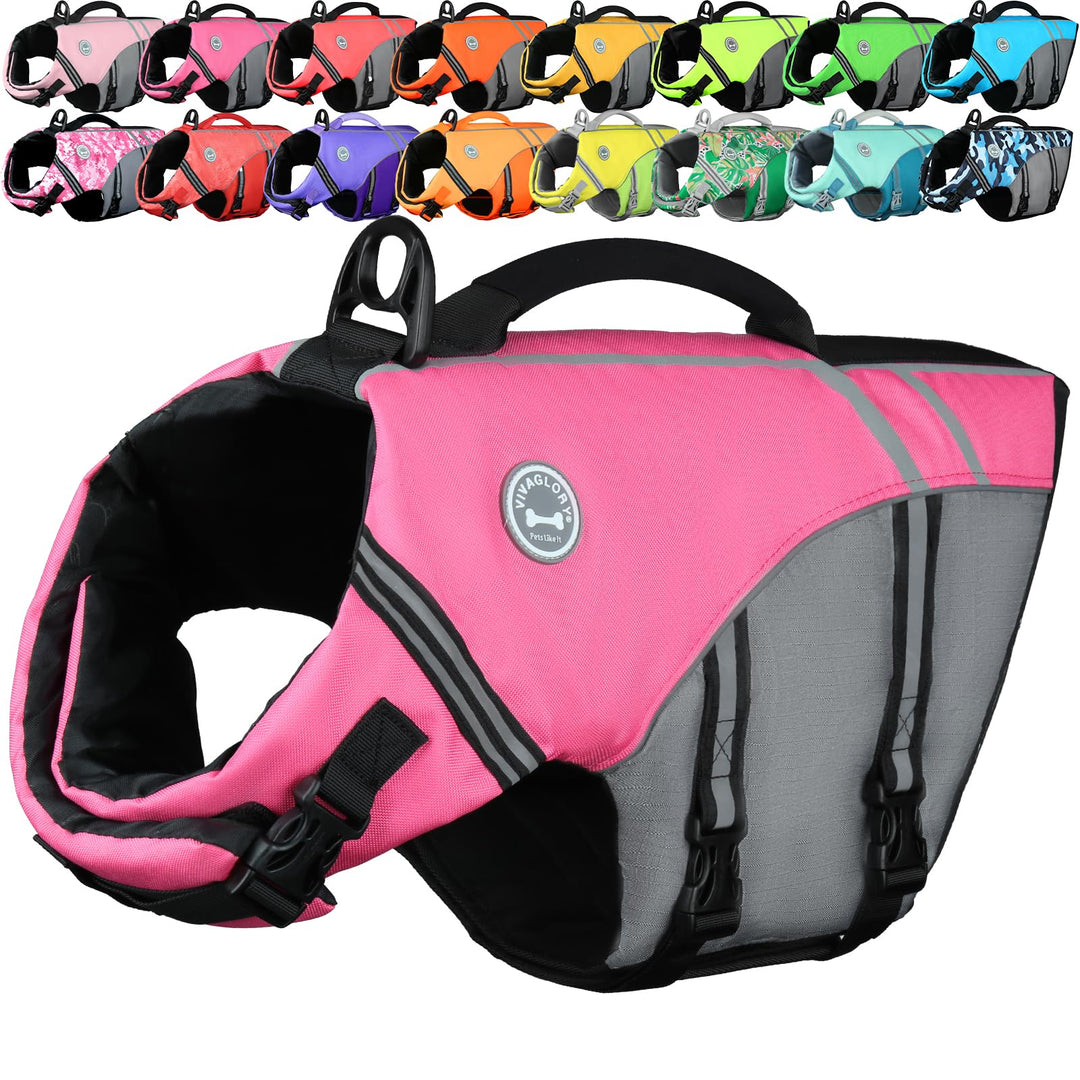 VIVAGLORY Sports Style Hundeschwimmweste, Rettungswesten Für Hunde Bootfahren, Auftrieb &amp; Schwimmhil