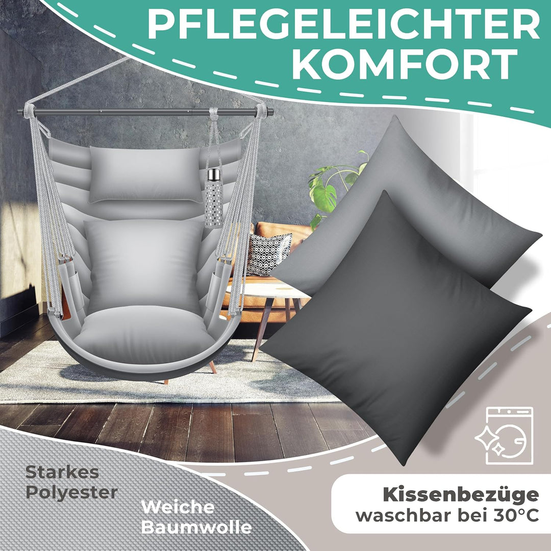 KESSER® Hängesessel Haiti 150kg Traglast, Hängestuhl 360° Drehung, Hängeschaukel Indoor-Outdoor UV-b