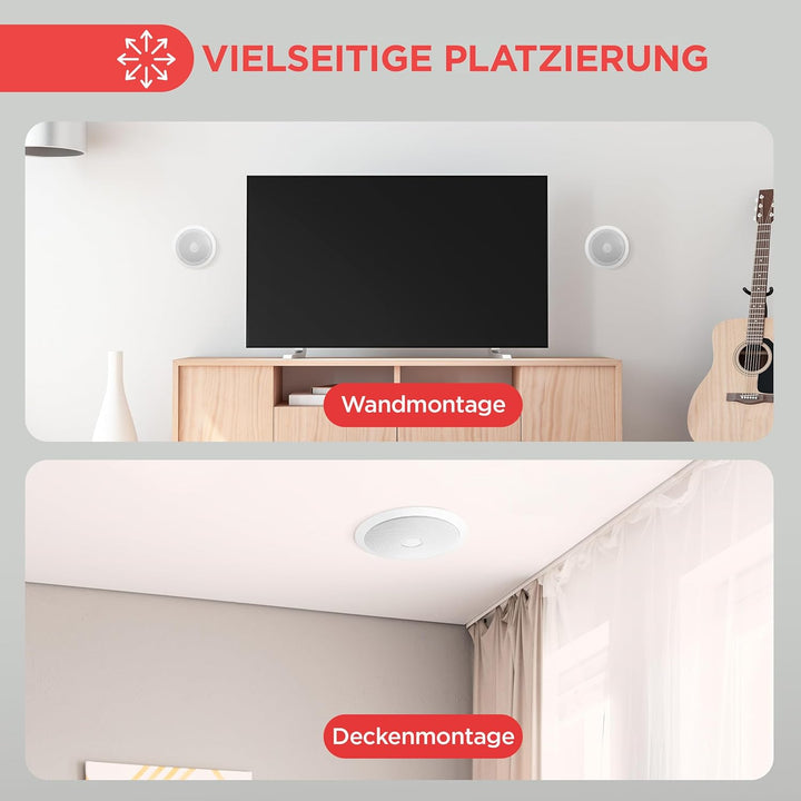 Pyle PDIC60 Lautsprecher, 2.0 Kanäle, Verkabelt, Terminal, Weiss, 125 W, 65 - 22000 Hz