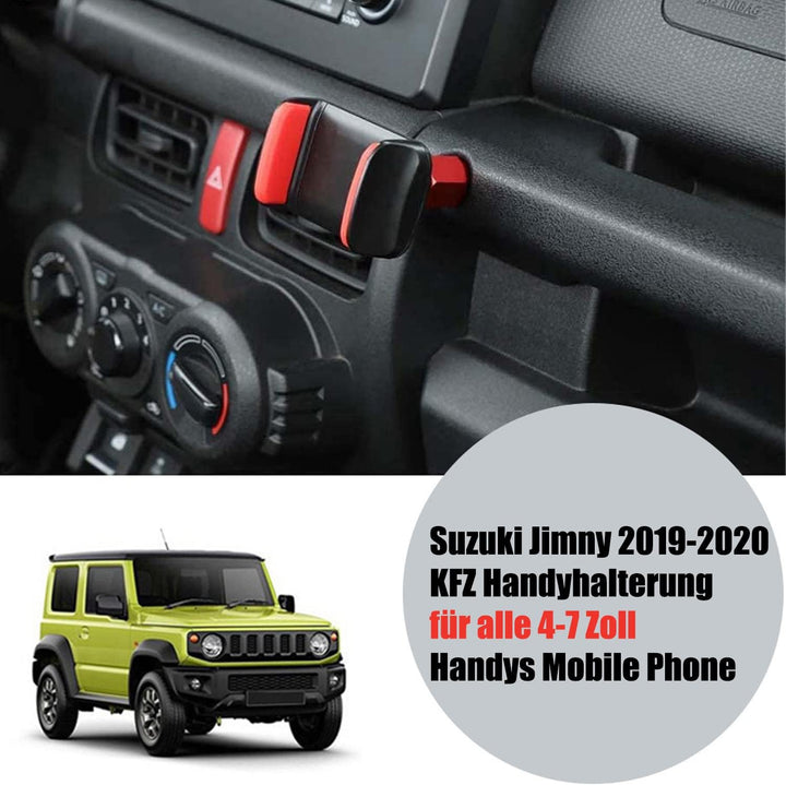 Handyhalterung Auto für Suzuki Jimny JB64 JB74 2019-2024, Aluminium und ABS, 360° Drehbar, für 4-7 Z