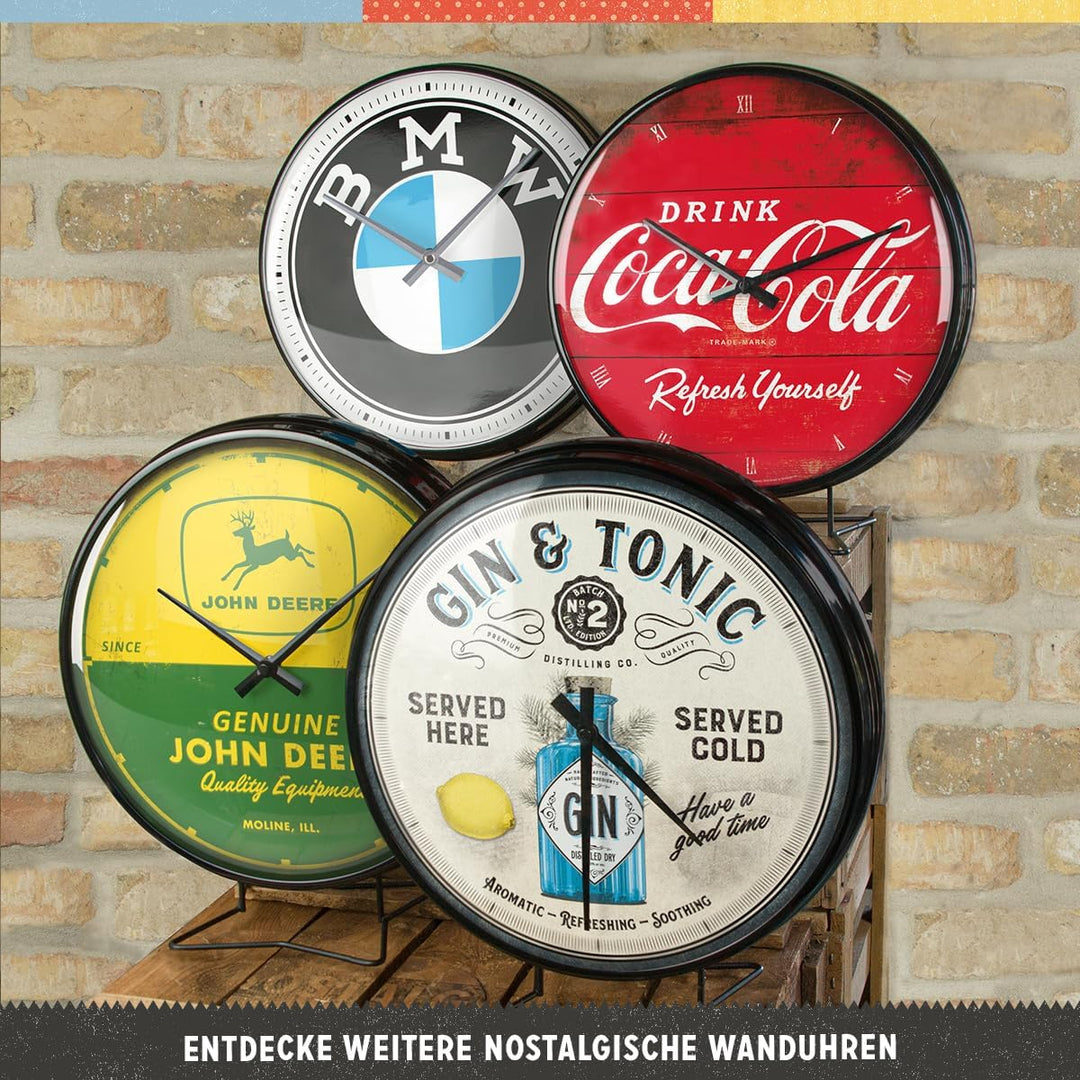 Nostalgic-Art Retro Wanduhr, Ø 31 cm, BMW – Logo – Geschenk-Idee für BMW Accessoires Fans, Grosse Kü