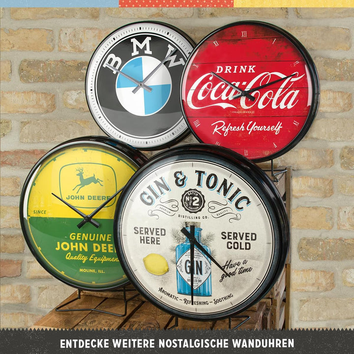 Nostalgic-Art Retro Wanduhr, Ø 31 cm, Ford Mustang – 1969 Mach 1 Blue – Geschenk-Idee für Ford-Zubeh