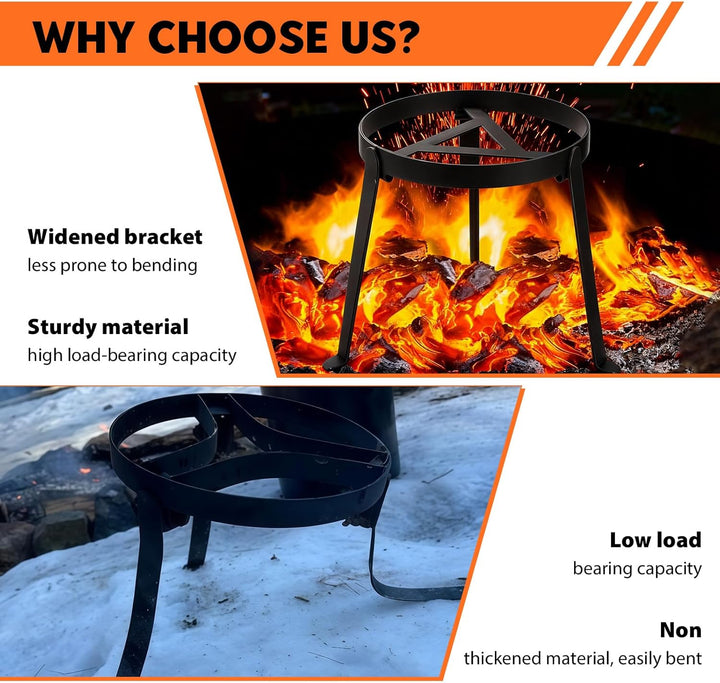 Zenselect Pfannenknecht für Lagerfeuer, Grillrost für Feuerschale, Klappbar Camping grill, Hochtempe