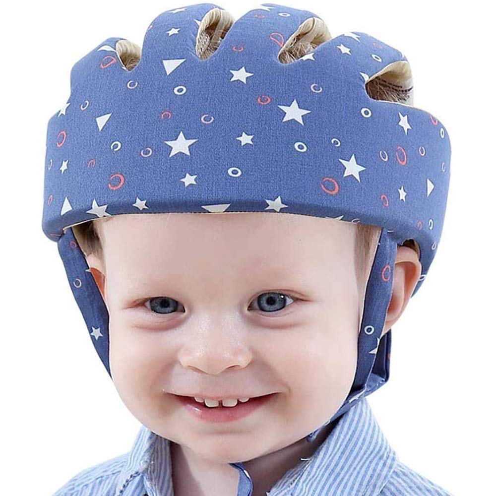 IULONEE Baby Helm Kleinkind Schutzhut Kleinkind Kopfschutz Baumwolle Hut Kleinkind Verstellbarer Sch