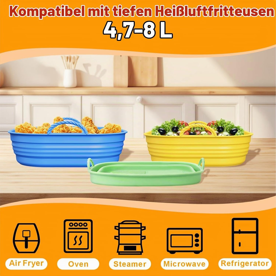 Silikonform für Heissluftfritteuse Zubehör | Air Fryer Liners Wiederverwendbar anstelle Airfryer Bac
