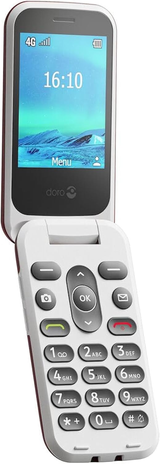 Doro 2880 4G Klapphandy für Senioren - Notruftaste - Einfach zu bedienen - Sprachgesteuerte Tasten -