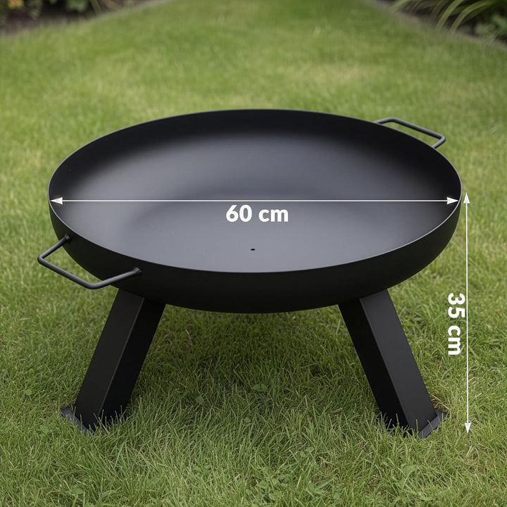 Lehmann LGAFP-6008 Feuerschalen für den Garten | Feuerstelle Lagerfeuer Stahl Ø 60 cm | Feuerkorb fü