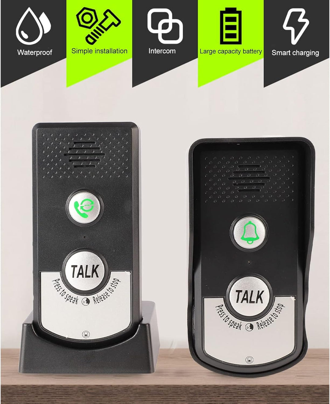 Drahtlose Stimme Intercom Türklingel Lange Abstand 3 Gang Einstellbare Sound Intercomunicador Stimme