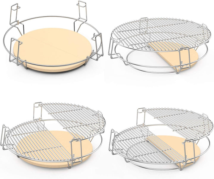 Onlyfire Grillrost Kochsystem für Weber 57 cm Kugel-Holzkohlegrill, Grill zubehör für Low & Slow Coo